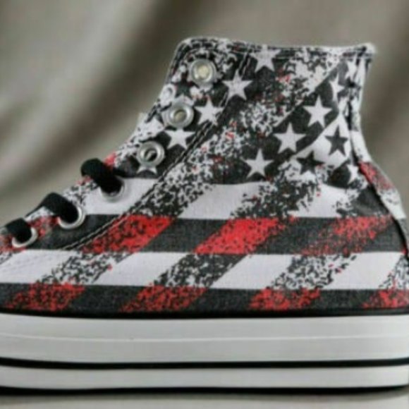 Chuck Taylor CT HI All Stars Stripes Flag Size Men 4  Women 6 - Picture 3 of 12